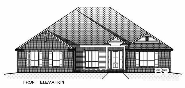 Front-elevation architectural drawing associated with 6587 Garrison Drive